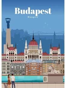 1 幅阿姆斯特丹东京伦敦冰岛巴厘岛温哥华旅行海报艺术城市绘画风景帆布画无框 - 彩色 - 查看 18