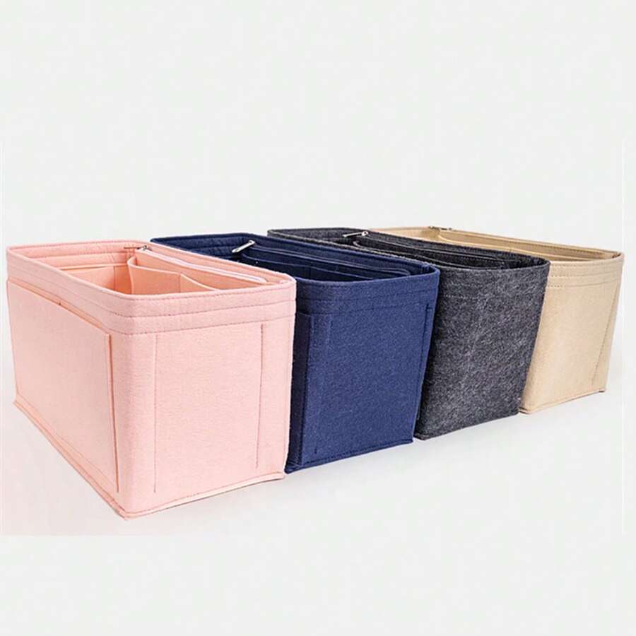 Bolso organizador de bolsos, organizador de insertos de bolso, organizador de bolso para bolso de tela grande - Beis - Ver 1