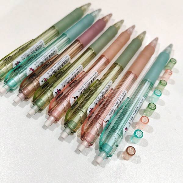 4pcs/1pc Automatic Pencils, 0.5mm And 0.7mm Pencils Automatic Stationery With Eraser Included, [Color Random] 2b Pencils, Office Stationery Pencils, Let You Write Easily