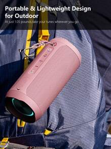 EDUPLINK Waterproof Portable Speaker TWS Pairing CF Slot RGB Lights And USB C Charge Port For Pool And Beach - Pink - View 8