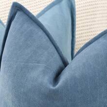 1pc Chenille Solid Color Farmhouse Throw Pillow Cover, Casual Daily Use - Dark Blue - View 7
