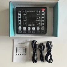 Audio Mixer,Audio Interface With DJ Mixer Live Sound Card Effects And Voice Changer,Podcast Equipment Bundle Stereo DJ Studio Streaming,Prefect For Live Streaming/Podcasting/Gaming(800mAh Battery)