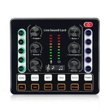 Audio Mixer,Audio Interface With DJ Mixer Live Sound Card Effects And Voice Changer,Podcast Equipment Bundle Stereo DJ Studio Streaming,Prefect For Live Streaming/Podcasting/Gaming(800mAh Battery)