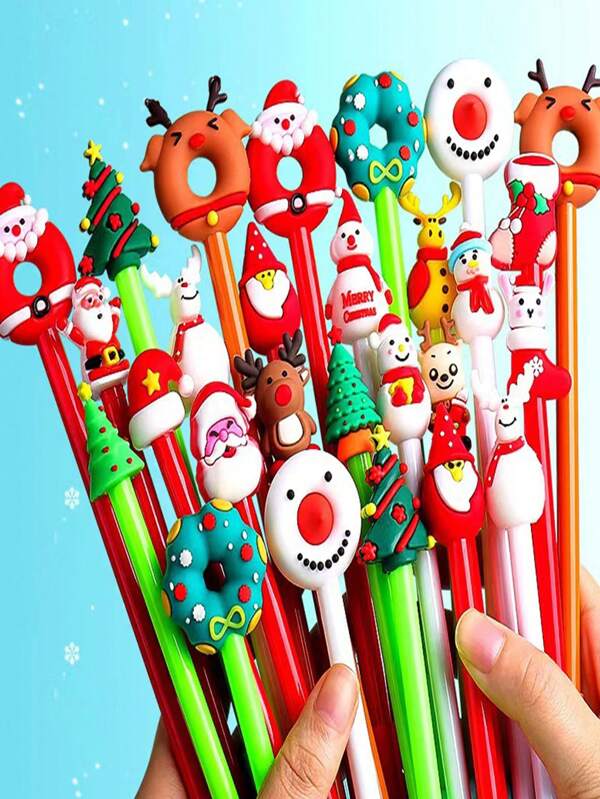 3 peças/conjunto de canetas aleatórias da série de Natal, escrita suave e tinta que não desbota, designs bonitos e elegantes, caligrafia clara e pegada confortável, atendendo aos requisitos do cliente