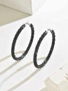 1 对时尚手工优雅晚会水钻耳环，适合女士