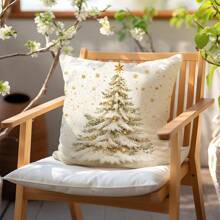 1 vỏ gối trang trí cây thông Noel màu vàng màu nước, vỏ gối bằng vải nhung Sherpa 45*45cm/18*18in, thích hợp cho ghế sofa hiện đại, trang trí phòng khách, trang trí tiệc Giáng sinh, tặng quà - Nhiều màu - Xem 7