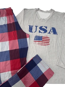 Men Loungewear Sets - 酒紅色 - 查看 1