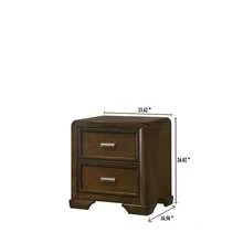Contemporary Style 1pc 2-Drawer Nightstand Dark Brown Finish Wooden Home Bedroom Furniture - Nâu + Gỗ + Hiện đại như hình - Xem 4