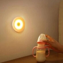 1 套（3 件 + 1 个控制器）16 个 LED 暖光橱柜灯，可调光，遥控，适用于厨房橱柜照明、卧室小夜灯 - 白色殼 - 查看 4