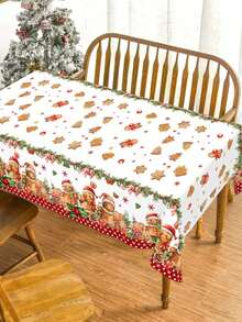 1 件圣诞姜饼人桌布，PE 矩形桌布，适用于派对野餐晚餐装饰用品，圣诞装饰，适用于家庭 2024 年礼物，2025 年新年，圣诞节 - 多色 - 查看 5