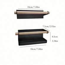 1pc Over-The-Door Mounted Wooden Rod Umbrella Storage Rack - Multicolor - View 4