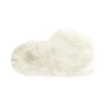 Living And Home Oval\Heart Shaped Super Soft Shaggy Area Rug White - 50cm L x 40cm W  White - View 4