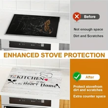 Capa Extra Grande 72,4 x 52,1 cm de Diatomita para Fogão - Antiderrapante, À Prova d'Água e Resistente ao Calor para Fogões Elétricos de Vidro, Evita Arranhões, Protetor de Cooktop de Uso Múltiplo, Fácil de Limpar, Ideal para Decoração de Cozinha