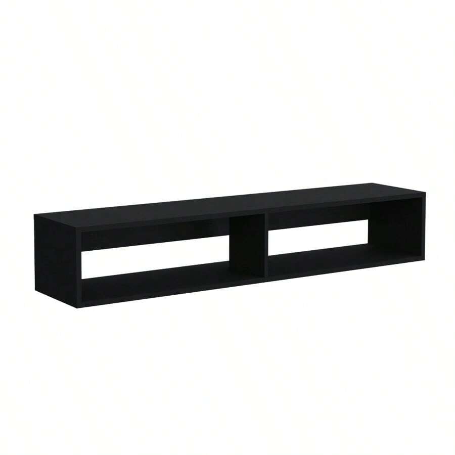 Warrior 59" Floating Tv Stand With Two Open Shelves, Media Compartments