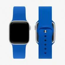 Silicone Smartwatch Sport Strap Compatible With Apple Watch 42/44/45mm 38/40/41mm Series 1 2 3 4 5 6 7 And IWO 8, 9 And 10 - 寶藍色 - 查看 2