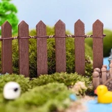 1pc 35" Miniature Fairy Garden Fence, Decorative White Wooden Pointed Picket Fence, Mini Wooden Garden Fence For Crafts, DIY Model Projects, Toy House, Flower Pot