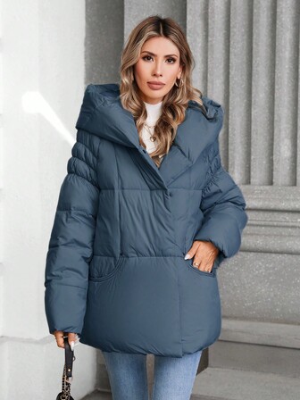 GASMAN Women Zip-Up Hooded Padded Coat