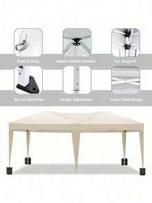 10'x20' Folding Canopy With 6 Removable Sidewalls Outdoor Event Shelter UPF 50+ Gazebo Portable Tents For Parties Beach Camping Wedding EZ Pop Up Canopy