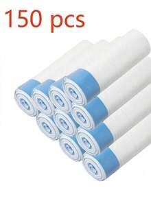 225 个抽绳垃圾袋，一次性垃圾袋，垃圾桶内衬，清洁用品，适用于厨房、客厅、浴室、办公室、酒店、卧室 - 白色 - 查看 13