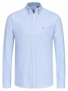 1 Stück Herren Frühling Herbst gestreiftes Langarm Oxford Lässig Hemd, Herbst