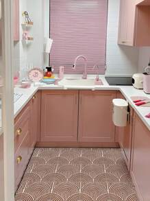 7.87*7.87 英寸赤陶瓷砖贴纸，波西米亚抽象形状乙烯基瓷砖贴花，自粘式墙壁和地板，10 件装-20X20 厘米 - 彩色 - 查看 4