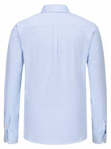 1 Stück Herren Frühling Herbst gestreiftes Langarm Oxford Lässig Hemd, Herbst