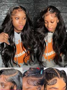 13x4 HD Transparent Body Wave Lace Front Wig Brazilian13x4 Lace Front Human Hair Wigs Pre Plucked For Women 200% Density