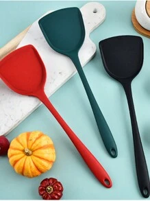 1pc Multi-Color Silicone Spatula,Non-Stick Wok Spoon Cooking Utensil,One-Piece Non-Stick High Heat Resistant Silicone Cooking Utensil For Kitchen - Multicolor - View 1