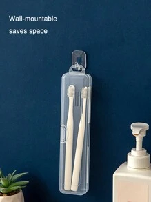 1 件透明便携式牙刷收纳盒翻盖化妆刷收纳盒眉笔收纳盒便携式化妆刷盒旅行牙刷收纳盒户外旅行必备配件户外办公室返校旅行必需品健身学校用品假日露营假日必需品假期迷你女士香水男士香水沙滩瓶旅行配件旅行必备品暑期学校配件东西返校用品 - 彩色 - 查看 5