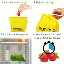 1 Piece Of Yellow Banana Storage Bag, Preventing Ripening, Banana Storage Bag, Lightweight, Easy To Wash, Durable Fruit Storage Box, Kitchen Vegetable And Fruit Fresh Storage Bag, Kitchen Supplies