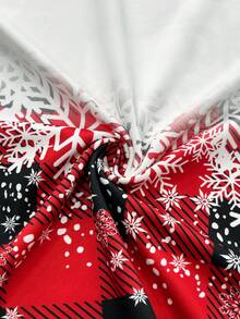 Women Christmas Plaid Snowman Print Casual T-Shirt, Autumn & Winter