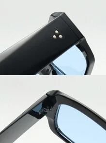 1pc Men's Square Thick Frame High-Quality Personalized Fashionable Glasses, Suitable For Driving, Travel, Leisure, Outdoor Sports And Daily Wear