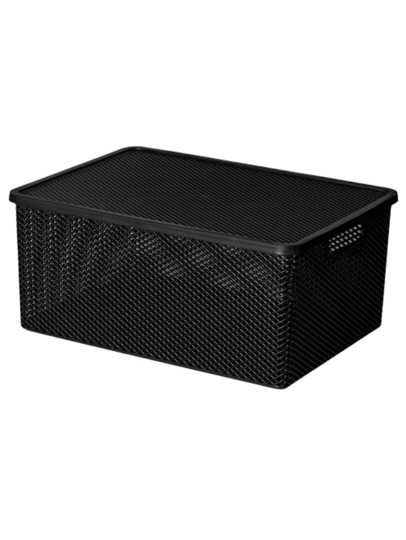 Multipurpose Rattan Organizer Box With Lid 2 Liters White And Black - Black - View 1