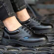 男士多功能安全工作鞋，钢头，防砸，防穿刺，透气，防滑，耐磨，适合所有季节，劳动保护，户外，采矿，厨房，工作，安全鞋 - 黑色 - 查看 6