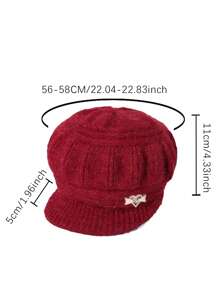 1pc Women's Knitted Hat, Thick With Brim For Winter, Breathable And Warm Knit Cap, Made Of Polyester, Hand Wash Or Dry Clean, Stretchy, Fashion Accessory - Multicolor - View 2