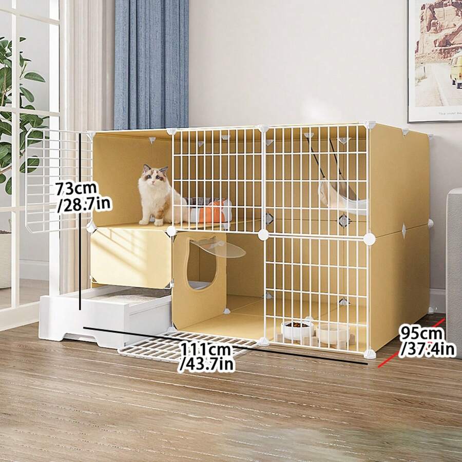 3Tier Spacious Cat Cage With Litter Box, Indoor Cat House Villa, Sale