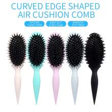 1 件带手柄的椭圆形气垫梳，小麦秸秆材质定义造型刷，顺发刷，专业发型梳，弹跳发刷，卷发定义造型刷梳，适合卷发、直发、女士、儿童