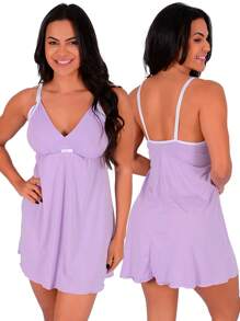 Suede And Lace Nursing Nightgown For Mom And Baby, ASSORTED COLOR | 200 - 彩色 - 查看 2