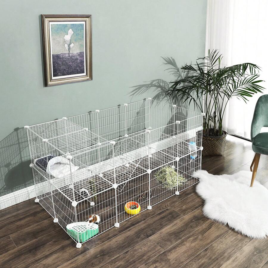 SONGMICS SONGMICS Pet Playpen, Small Animal Playpen, TwoStory Pet