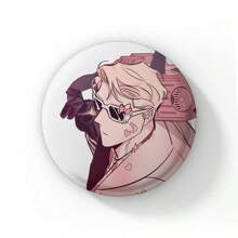 58mm 全新韩国 BL 动漫玫瑰和香槟漫画纽扣别针男孩爱漫画凯撒·温胸针徽章包装饰粉丝收藏最佳礼物 - 58mm - 查看 6