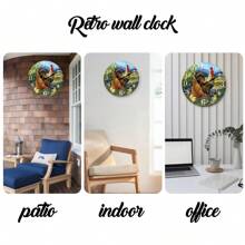 8 Styles Vintage Modern Farmhouse Rooster Wall Clock, Quartz Silent Wooden Clock For Living Room Bedroom Dining Room Office Outdoor Home Decor, Spring Gift 10inch 12inch 14inch 16inch (No Batteries) - Multicolor - View 8