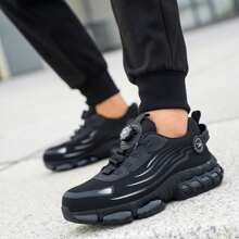 Men's Steel Toe Safety Shoes Men Work Sneaker Rotated Button Easy Wear Work Safety Boots Breathable Sport Work Shoes Men Boots Size 48 - màu đen - Xem 6