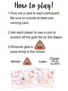 24 张婴儿性别揭秘刮刮卡、派对男孩或女孩刮刮卡、适合准妈妈的趣味刮刮卡 - 彩色 - 查看 7