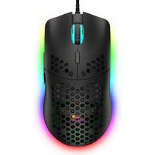 Wired Gaming Mouse, 69G Honeycomb Lightweight Mouse With 6400 DPI 6 Buttons Programmable USB Gaming Mouse For PC Gamers PS4 Users - Black - View 1