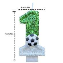 Football Shaped Birthday Candles Decorations, Suitable For All Ages Sports Theme - Multicolor - View 4