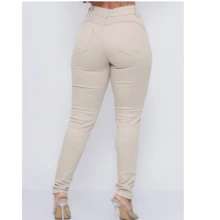 Women's Skinny Jeans With Premium Elastane, Butt Lifting And Shaping - Màu be - Xem 2