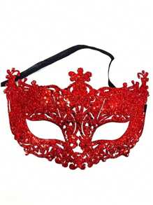 1pc-10pcs Luxury Venice Masquerade Mask, Sexy Fox Eye Mask For Women, Costume Party For Christmas And Halloween - Red - View 2