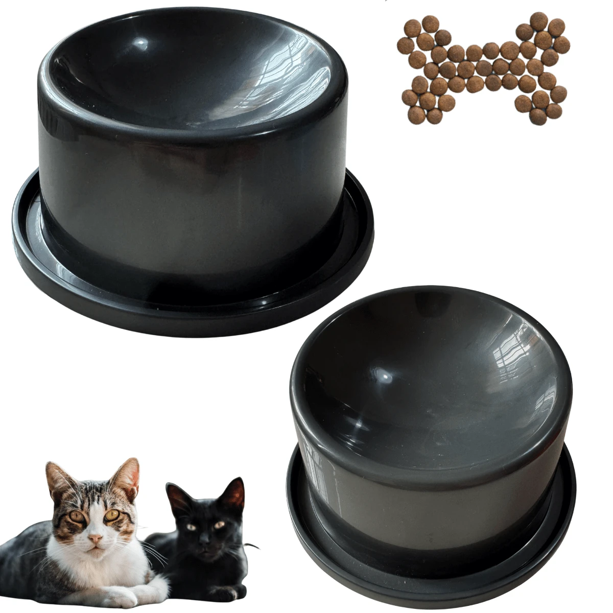 Kit 2 Ergonomic High Feeder For Cats And Dogs 150ml AntiAnt Correct