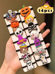 14 chiếc dây buộc tóc Halloween, quà tặng cho bé gái - Nhiều màu - Xem 2