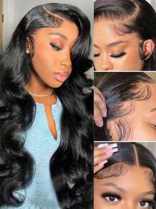 13x4 HD Transparent Body Wave Lace Front Wig Brazilian13x4 Lace Front Human Hair Wigs Pre Plucked For Women 200% Density